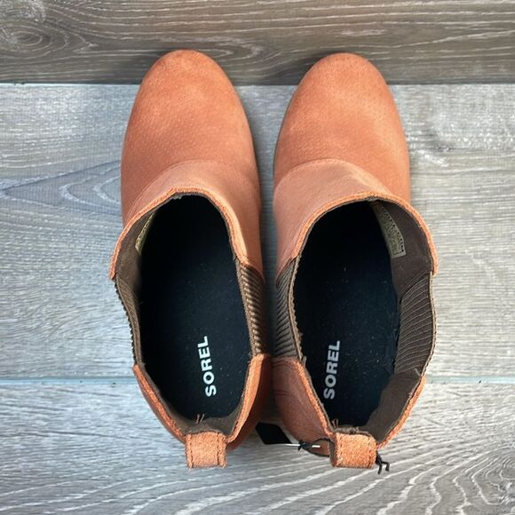 NWT Sorel Joan of Arctic Chelsea Wedge II Women’s Sz 10 Teak Brown Suede Boots - Picture 5 of 11